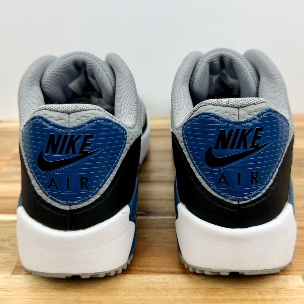 Nike Air Max 90 Golf Shoes Particle Grey Marina Blue Athletic Shoes Mens Size 9 - Picture 5 of 9